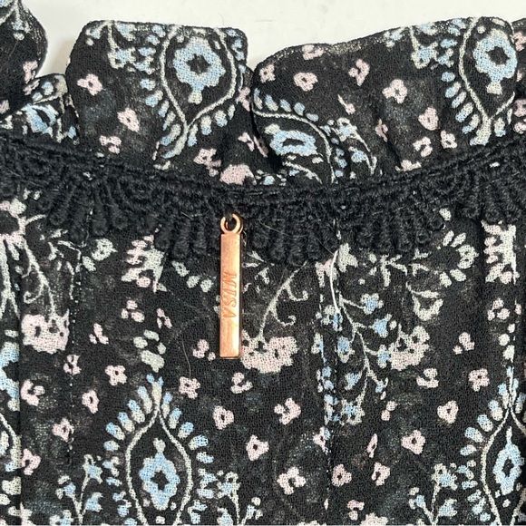 MISA Los Angeles Marcele Midi Dress S Paisley Floral Ruffle Sleeve Boho Peasant - Picture 9 of 16